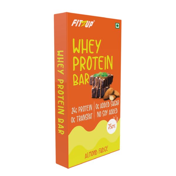 Fitzup Whey Protein Bar Almond Fudge(Pack Of 6)