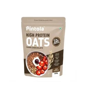 PINTOLA 22g High Protein Oats 1kg, Dark Chocolate,No Refined Sugar, with Almonds Raisin, Pumpkin and Chia Seeds, 8g Fibre, Rolled Oats, Breakfast Cereals | Gluten Free